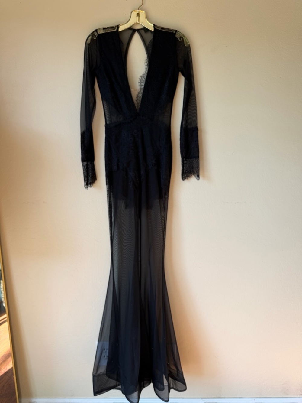 Revolve x Michael Costello Martin gown black xs FLAWED please see description - Picture 5 of 12